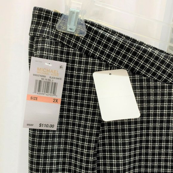 MICHAEL Michael Kors Crop Ankle Pants Black & White Size 2X Brand New all Season - Picture 5 of 8